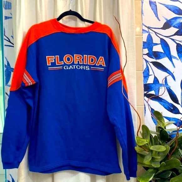 Men’s Vintage Champs University Of Florida Stripe Crewneck Sweatshirt Size L - Picture 1 of 7